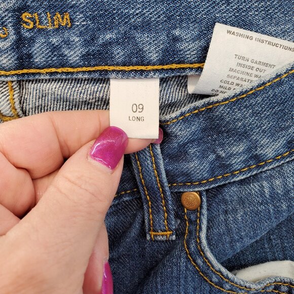 Cruel Girl Slim Denim Jeans Womens Jrs 9 L Long Mid Rise Medium Blue - Picture 3 of 10